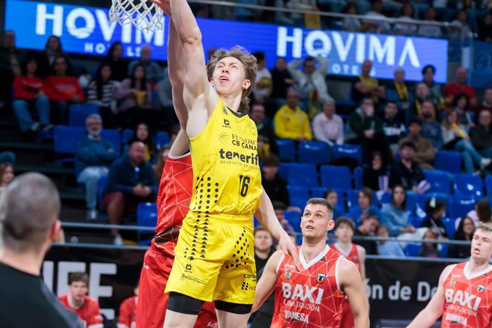Dylan Bordón, durante un partido con el Fundación CB Canarias.