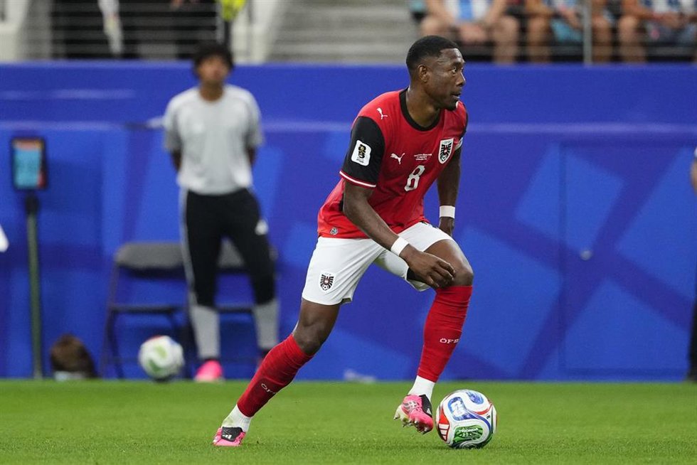 David Alaba durante un partido de Austria en el Mundial 2026