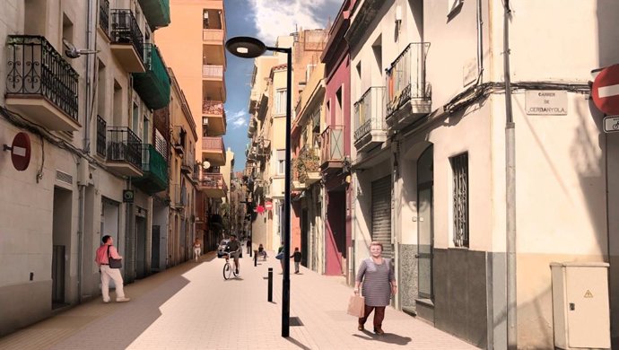 Imagen virtual de la reforma de la calle Tenor Masini de Barcelona