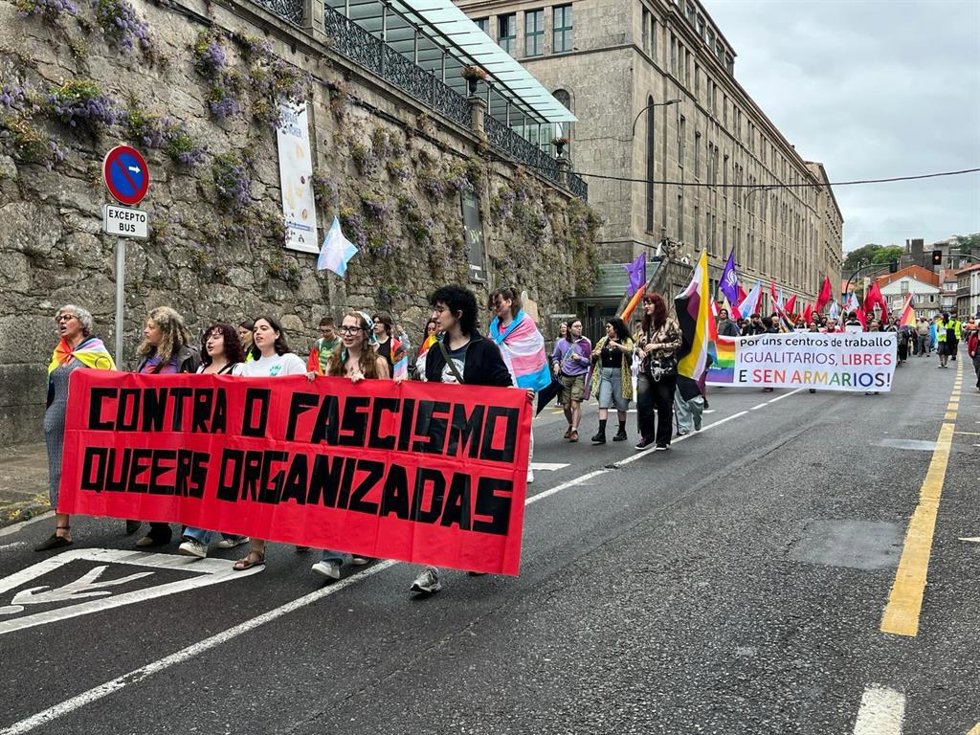 Manifestación por el Orgullo LGTBIQ+ en Santiago de Compostela, a 28 de junio de 2026.