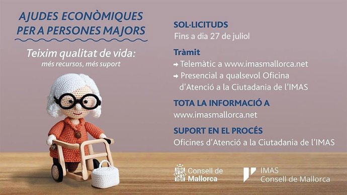 Cartel informativo de las ayudas a mayores para la promoción de la autonomía personal.