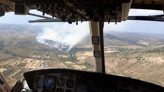 Declarado un incendio forestal en Forcall