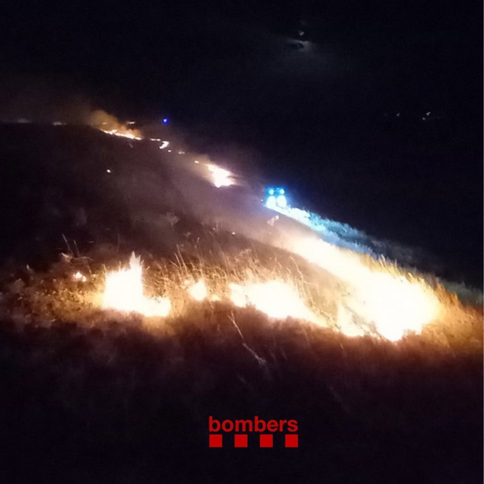 Fuego de vegetación en Alfés, Lleida