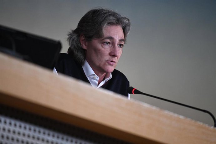 Archivo -  Marta Higueras, comparece en rueda de prensa, en la casa de la Villa, a 22 de febrero de 2023, en Madrid (España).