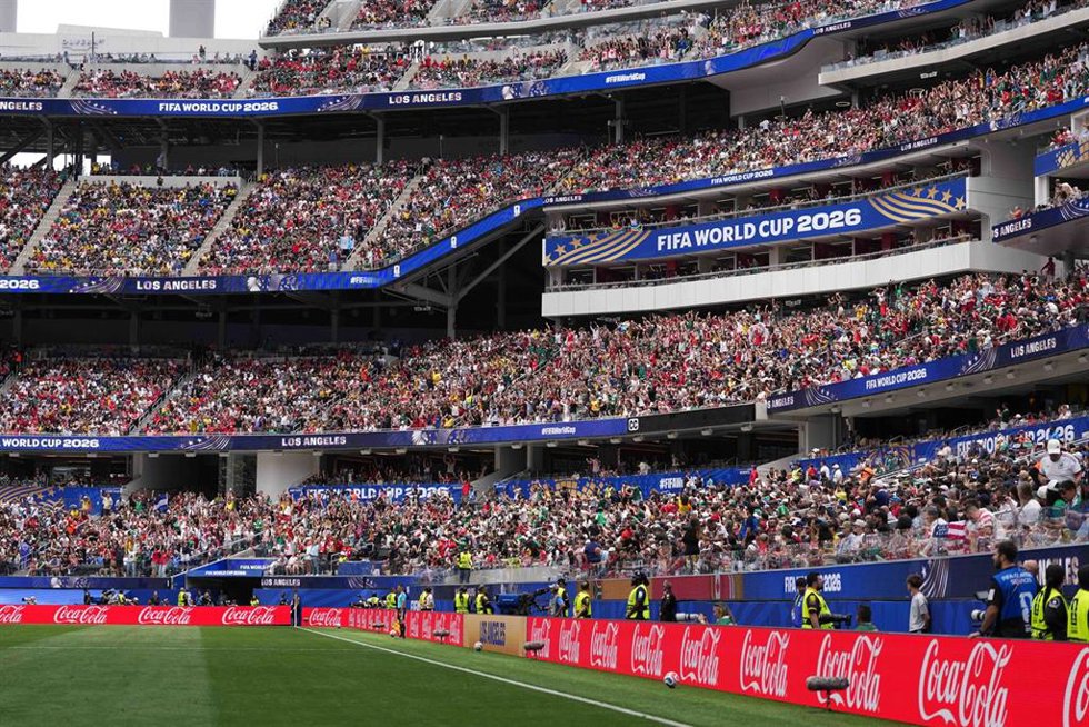 Aficionados en el SoFi Stadium de Los Ángeles, durante el Corea del Sur-Canadá del Mundial 2026.