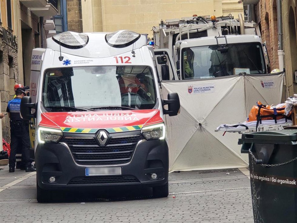 Imagen del accidente en la calle Navarrería