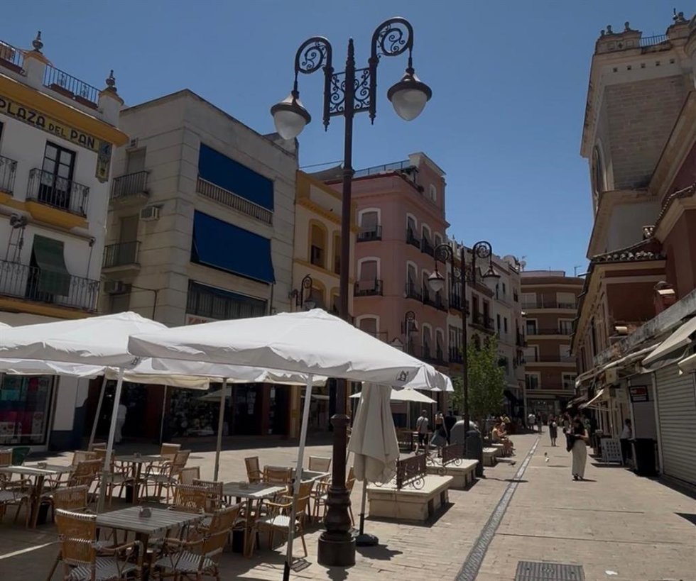 La Plaza Jesús de la Pasión (Plaza del Pan), sin toldos