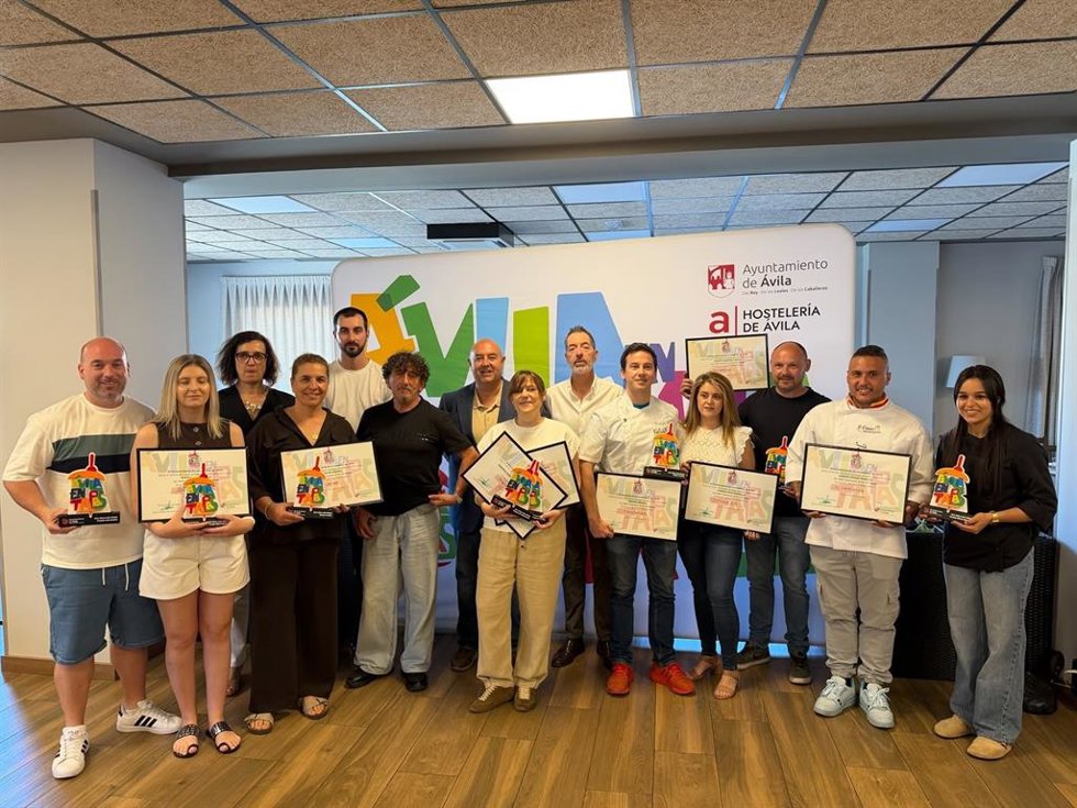 Premios del certamen 'Ávila en tapas'.
