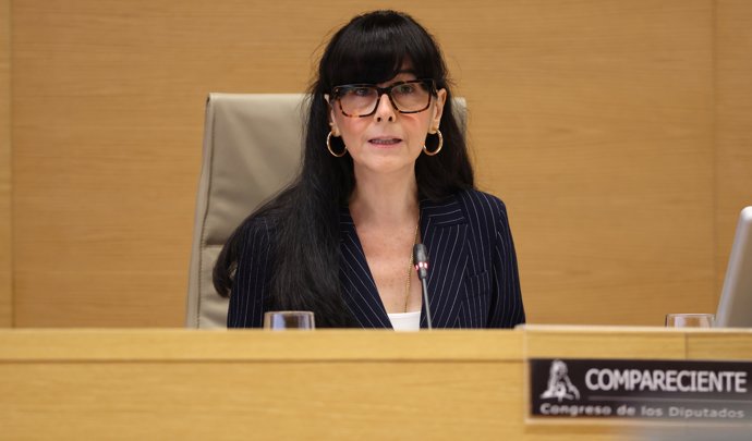 La presidenta de la Sociedad Estatal de Participaciones Industriales (SEPI), María Belén Gualda González, comparece ante la Comisión Mixta de Seguridad Nacional, en el Congreso de los Diputados, a 9 de junio de 2026, en Madrid (España).
