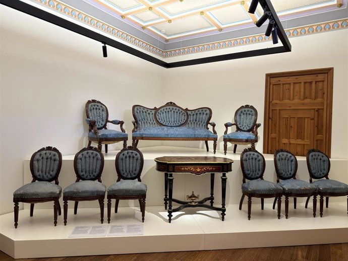 Salón Azul, en la planta noble del Museo Casa Botines Gaudí, en León capital.