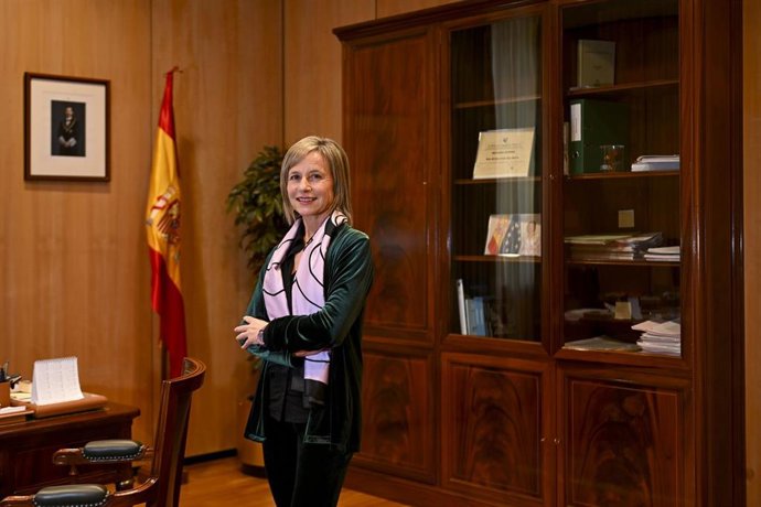 Archivo - La presidenta del Observatorio contra la violencia doméstica y de género del CGPJ, Esther Rojo, durante una entrevista a Europa Press, a 3 de diciembre de 2025, en Madrid (España). 