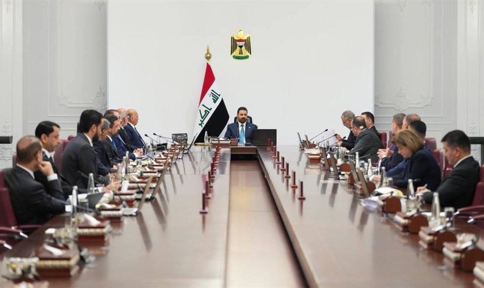 Vista del consejo de ministros de Irak, presidido por el primer ministro, Alí al Zaidi