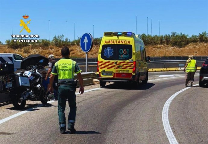 Lugar del accidente en el que una mujer de 53 años ha resultado herida grave.