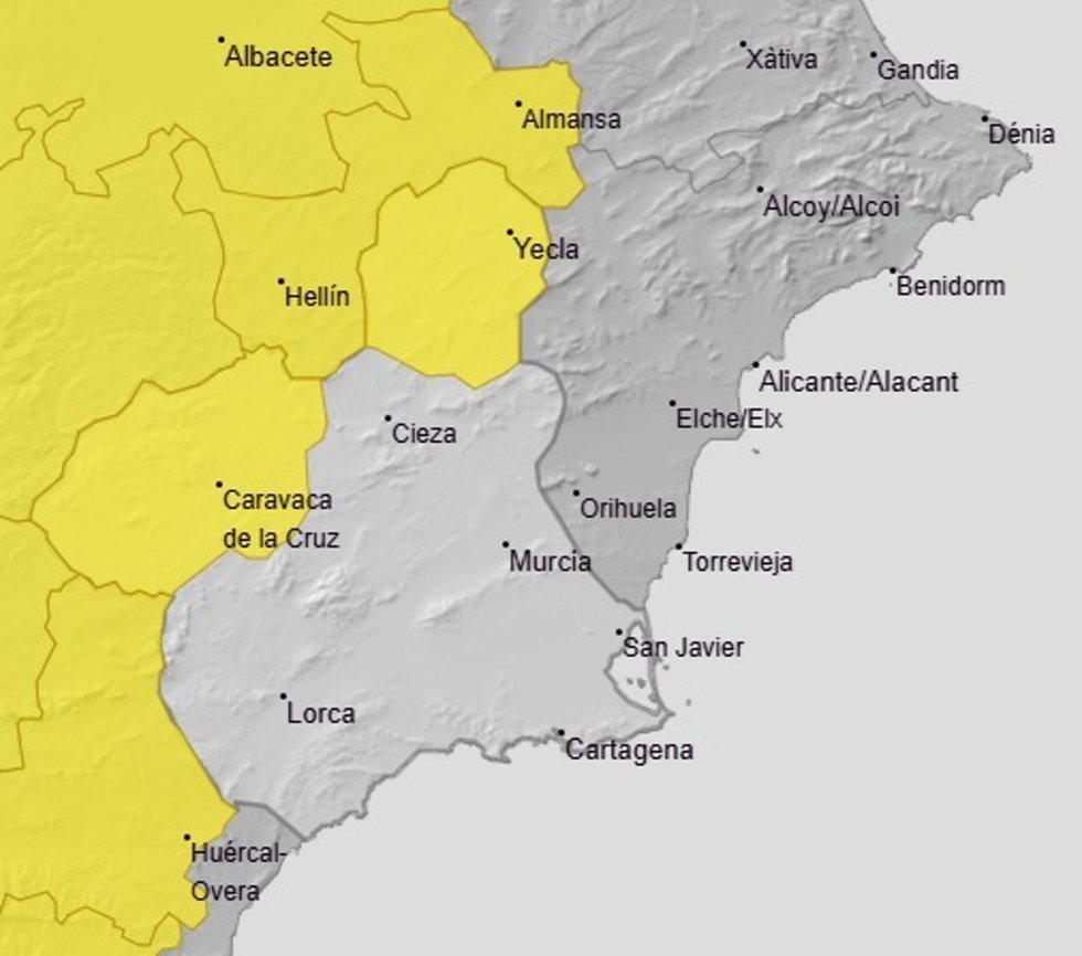 El Altiplano y el Noroeste, en aviso amarillo por lluvias y tormentas durante toda la tarde