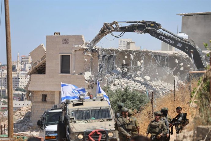 Demolición de viviendas palestnias en Hebrón, Cisjordania (archivo)