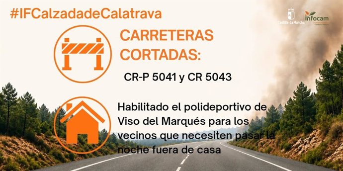 Incendio en Calzada de Calatrava
