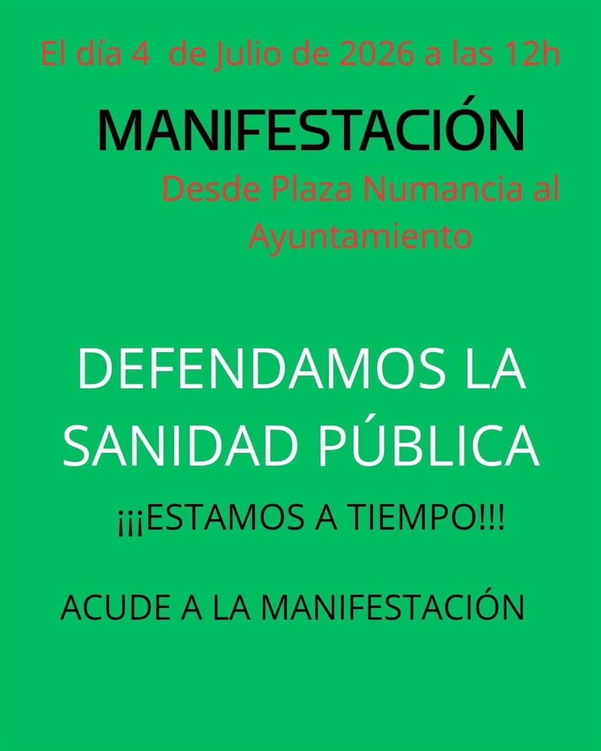 Colectivos convocan una manifestación en defensa de la sanidad pública este sábado en Santander