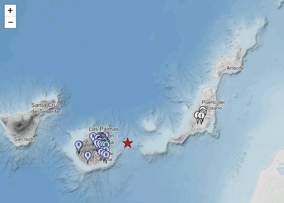 El IGN registra un sismo de magnitud 3,9 en aguas situadas al este de Gran Canaria que fue sentido en varias zonas