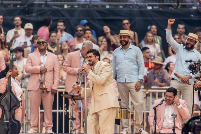El cantante Bad Bunny actúa durante su último concierto, en el Riyadh Air Metropolitano, a 15 de junio de 2026, en Madrid (España). El artista puertorriqueño ha ofrecido en la capital diez conciertos entre el 30 de mayo y el 15 de junio dentro de su gira 
