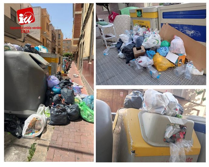 Imagen de contenedores de basura en Cieza.