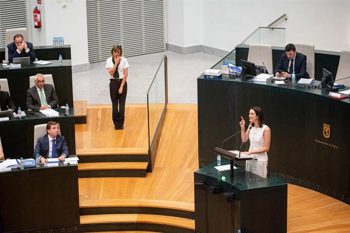 La portavoz de Más Madrid en el Ayuntamiento, Rita Maestre, interviene durante el Debate del Estado de la Ciudad, en el Palacio de Cibeles, a 30 de junio de 2026, en Madrid (España).