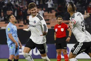Futbol, Colo Colo vs O’Higgins. Fecha 1, Copa Chile 2026. El jugador de Colo Colo Joaquin Sosa, izquierda, celebra con Arturo Vidal tras marcar un gol contra O’Higgins durante el partido de la Copa Chile disputado en el estadio Monumental de Santiago,