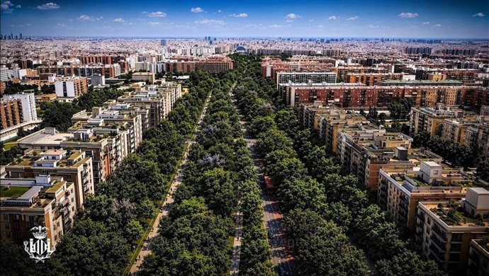 Simulación del futuro paseo García Lorca de València a partir de la planta viaria presentada por el equipo de gobierno municipal