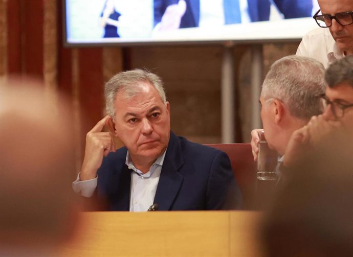 El alcalde de Sevilla, el popular José Luis Sanz, en el Pleno extraordinario para el debate sobre el estado de la ciudad.
