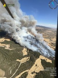 Zaragoza.- Sucesos.- El Gobierno de Aragón activa a la UME para hacer frente al incendio de Leciñena