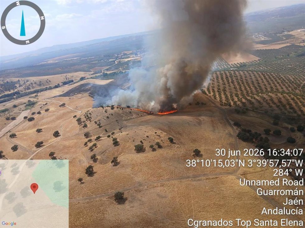 Imagen del incendio publicada por el Plan Infoca.