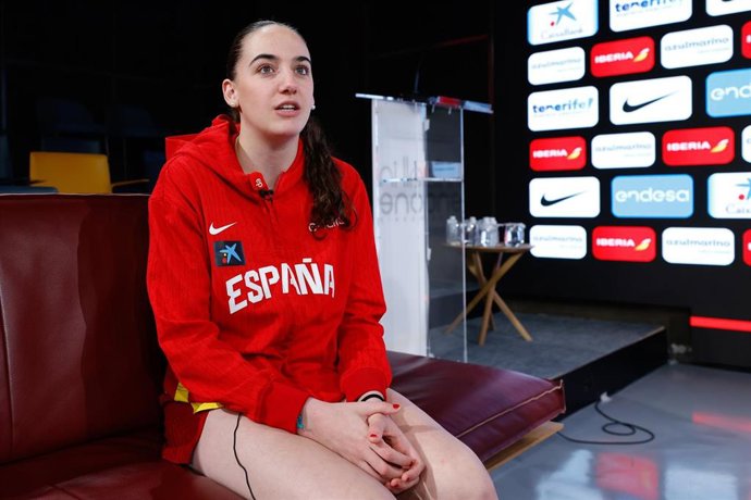 Archivo - Iyana Martin attends a interview during the official presentation of the Spanish Women's Basketball National Team for Eurobasket at “All in One” Center on May 19, 2025, in Madrid, Spain.