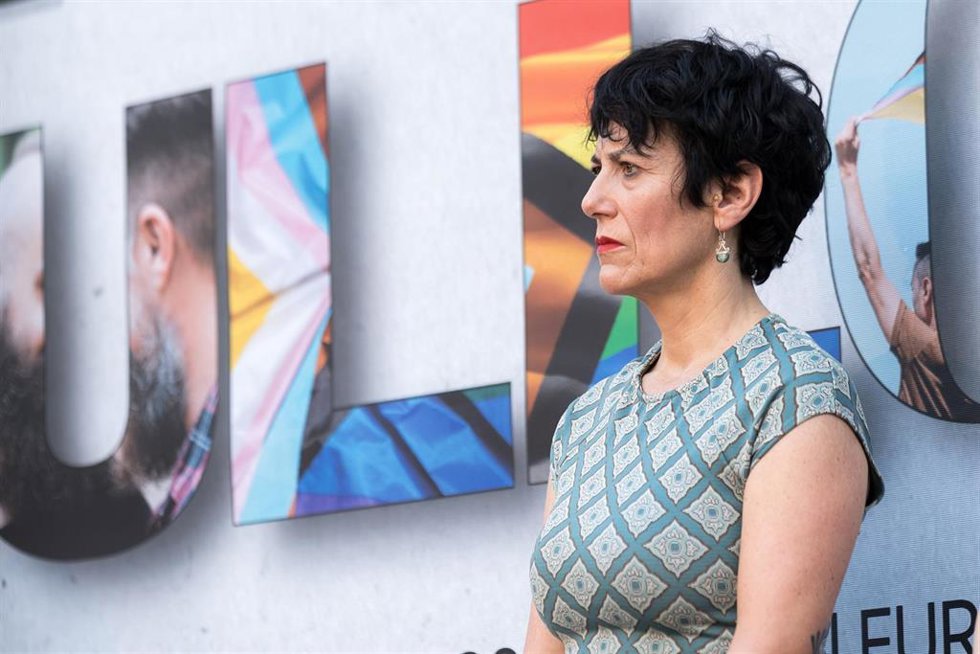 La ministra de Inclusión, Seguridad Social y Migraciones y portavoz del Gobierno, Elma Saiz, durante el acto institucional por el Día del Orgullo y los derechos LGTBI, en el Museo del Traje, a 30 de junio de 2026, en Madrid (España). Este encuentro sirve 