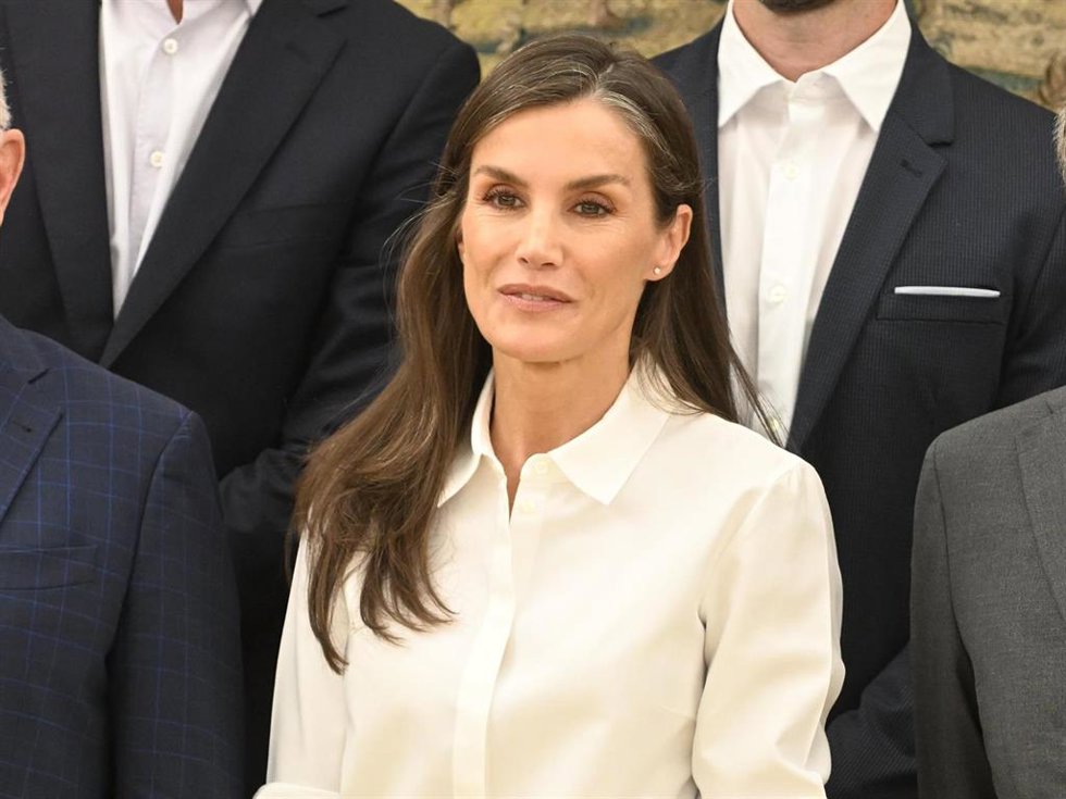 La Reina Letizia, durante una audiencia en el Palacio de La Zarzuela