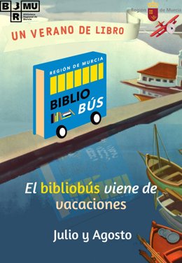 Cartel de la campaña estival de bibliobuses 'Un verano de libro'