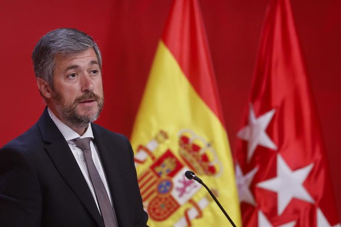 Archivo - El consejero de Presidencia, Justicia y Administración Local de la Comunidad de Madrid, Miguel Ángel García Martín, en la rueda de prensa posterior al Consejo de Gobierno