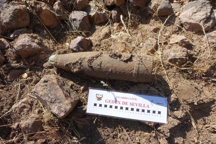 Proyectil de la Guerra Civil localizado en Hinojosa del Duque.