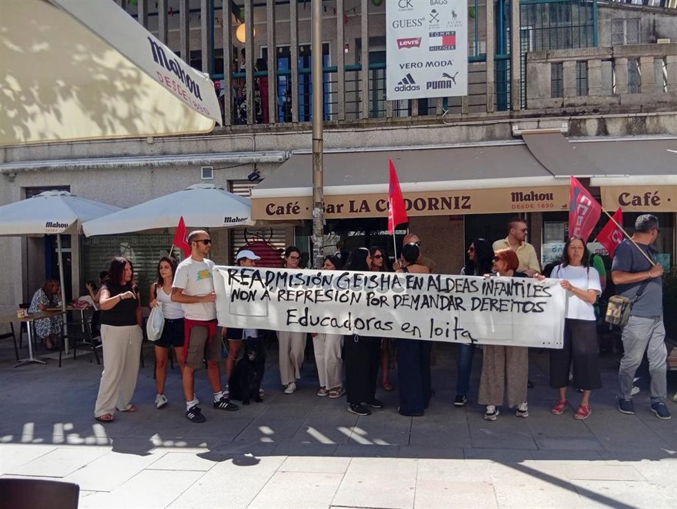 Imagen de al protesta este miércoles en Vigo.