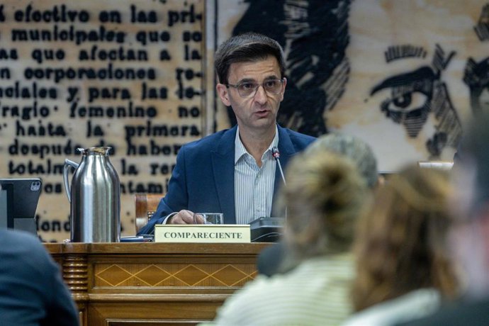 El presidente de la Corporación de Radio y Televisión Española, José Pablo López Sánchez, comparece de manera periódica ante la Comisión Mixta de Control Parlamentario de la Corporación RTVE y sus Sociedades, en el Senado, a 25 de junio de 2026, en Madrid