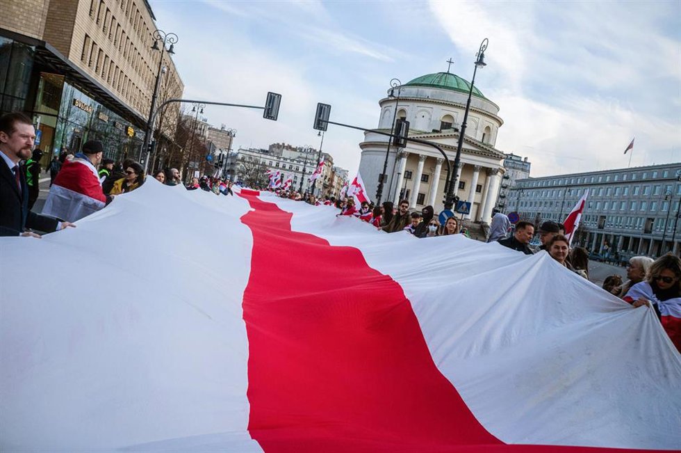 Archivo - Manifestación opositora en Varsovia. 