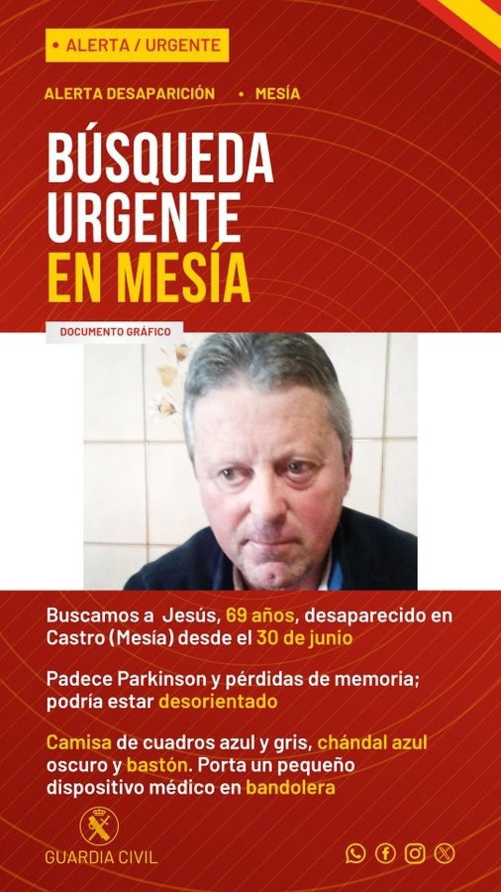 Hombre desaparecido en Mesía (A Coruña).