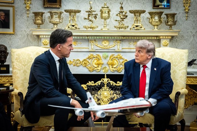 El secretario general de la OTAN, Mark Rutte, se reúne con el presidente de Estados Unidos, Donald Trump