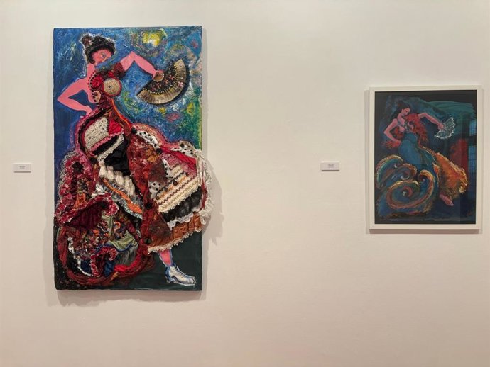 Una de las obras de la muestra 'Virginia del Arco, la experimentación matérica: Estepitaco', que se echibe en el Centro Leonés de Arte.