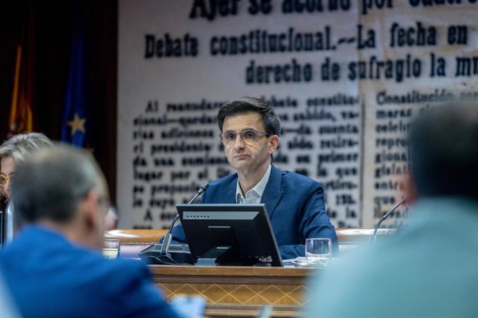 El presidente de la Corporación de Radio y Televisión Española, José Pablo López Sánchez, comparece de manera periódica ante la Comisión Mixta de Control Parlamentario de la Corporación RTVE y sus Sociedades a 25 de junio de 2026, en Madrid (España). 