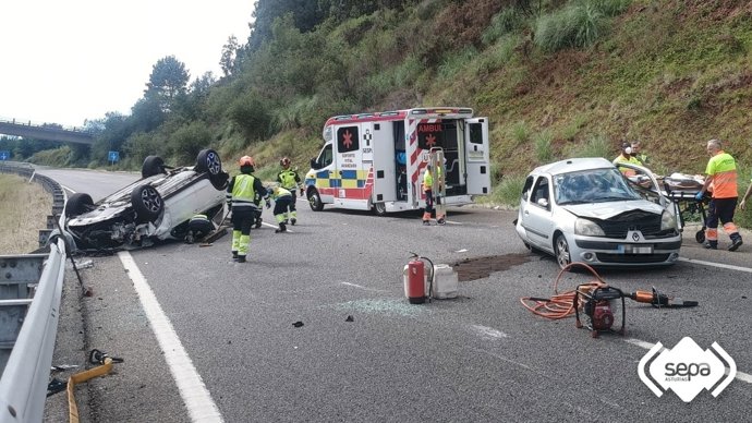 Accidente de tráfico esta tarde en la A-8.