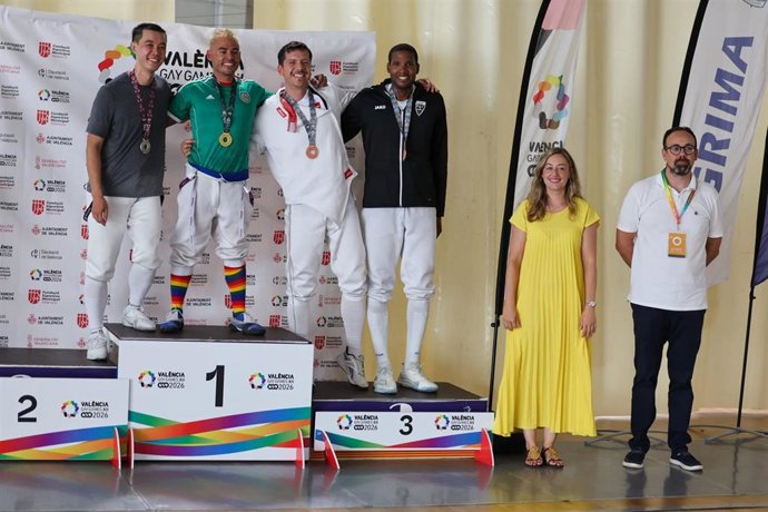 Los XII Gay Games celebran sus primeras ceremonias de entregas de premios con medallas "falleras" y música tradicional valenciana
