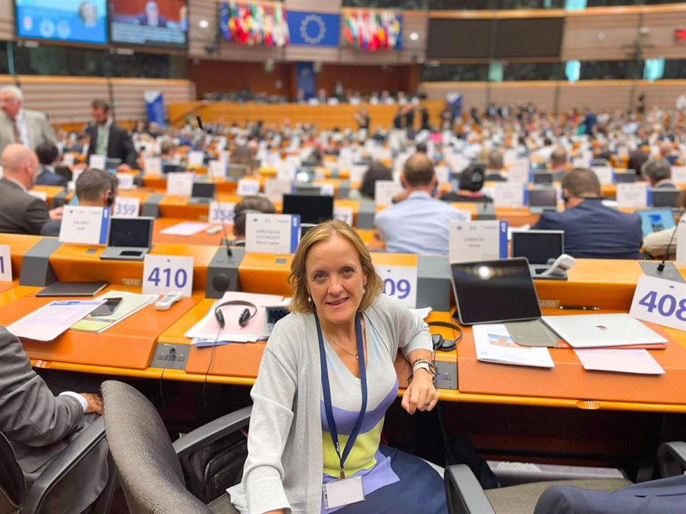 La consejera de Presidencia, Isabel Urrutia, en el Pleno del Comité de las Regiones.