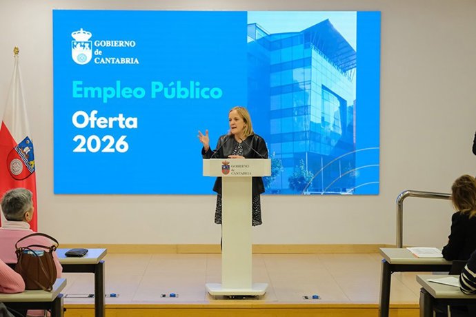 La consejera de Presidencia, Isabel Urrutia, en una de las comparecencias relacionadas con la Oferta de Empleo Público