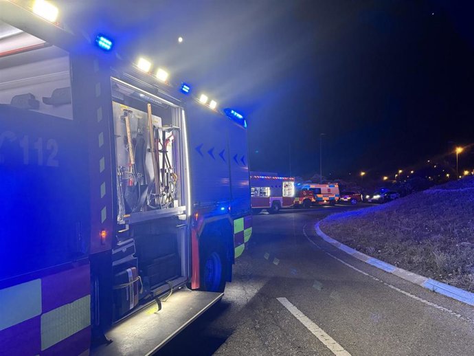 Bomberos de la Comunidad de Madrid en un accidente de tráfico en San Martín de la Vega