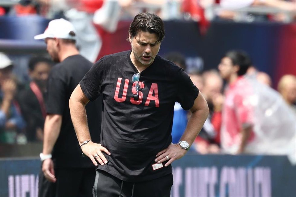 El seleccionador estadounidense Mauricio Pochettino durante un partido en el Mundial 2026.