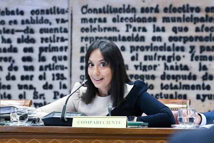 La directora general de la Guardia Civil, Mercedes González Fernández, comparece ante la Comisión de Interior, en el Senado, a 16 de junio de 2026, en Madrid (España). 